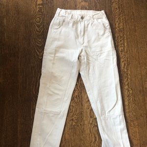 *RARE Brandy Melville white carpenter pants M NWOT